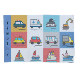 Funda De Cojín Camiones y transporte monogramas para niños