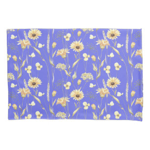 Funda De Cojín Camisas de campo de pradera impresión azul