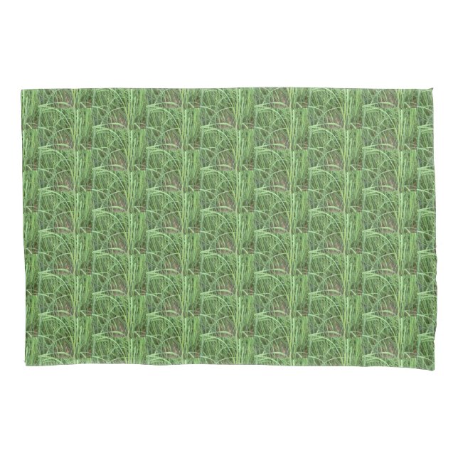 Funda De Cojín Camisas de Green Beach Grass Standard para almohad (Anverso)