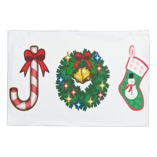 Funda De Cojín Campana de caramelo de Navidad Corona de muñeco de