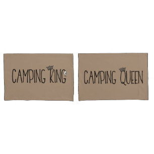Funda De Cojín "Camping King and Camping Queen"