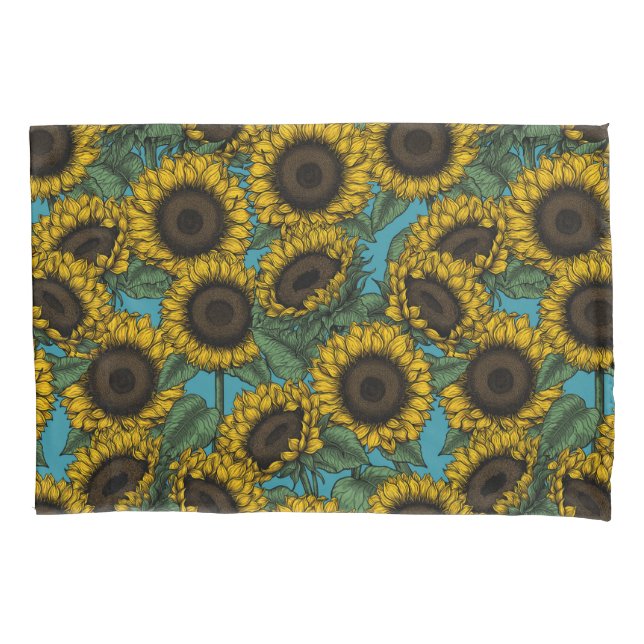 Funda De Cojín Campo de girasol (Anverso-izquierdo)