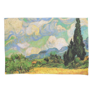 Funda De Cojín Campo de trigo con cipreses de Van Gogh en Haute G
