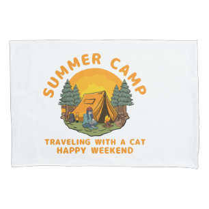 Funda De Cojín Campo de verano viajando con un gato