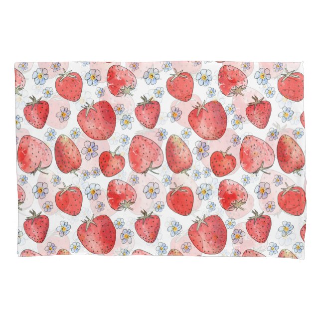 Funda De Cojín Campos de fresa: Frescura de verano (Anverso)
