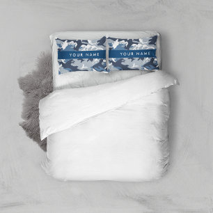 Funda De Cojín Camuflaje Azul Nieve de Invierno Personaliza tu no