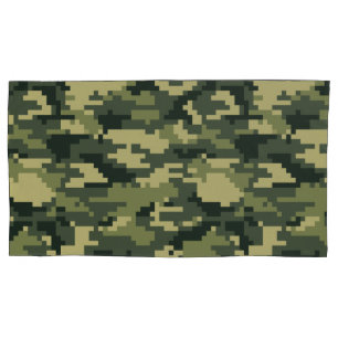 Funda De Cojín Camuflaje de madera digital Pixel de 8 bits / Camo