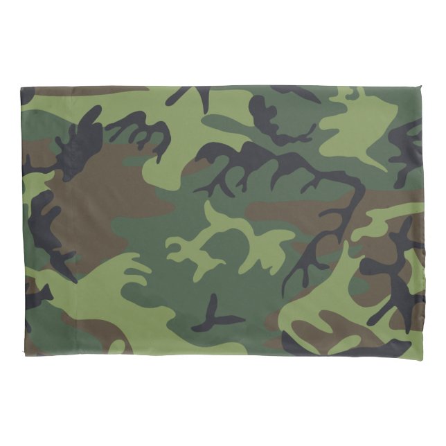 Funda De Cojín Camuflaje Militar Bosque Verde (Anverso)