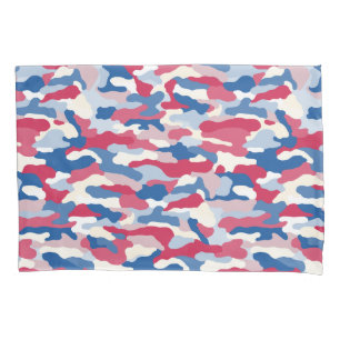 Funda De Cojín Camuflaje rojo blanco y azul