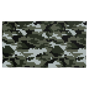 Funda De Cojín Camuflaje Urbano Digital Pixel de 8 bits / Camo