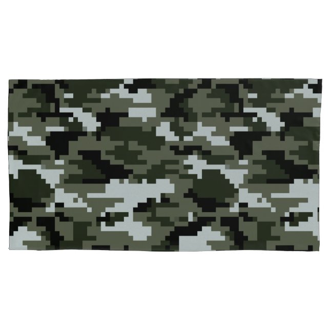 Funda De Cojín Camuflaje Urbano Digital Pixel de 8 bits / Camo (Anverso-izquierdo)