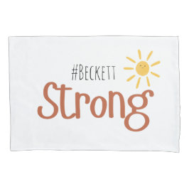 Funda De Cojín cáncer infantil de nombre fuerte