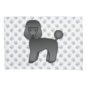 Funda De Cojín Caniche Toy Negro Perro De Dibujos Animados Lindo