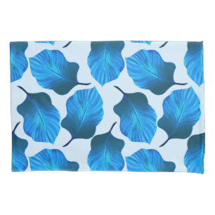 Funda De Cojín Canna Tropicanna Las hojas tropicales en azul
