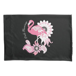 Funda De Cojín Caprichoso Moderno Flamingo Rosa Negro
