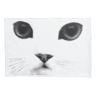 Funda De Cojín Cara blanca negra del gato