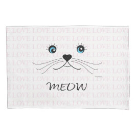 Funda De Cojín Cara de gato, mimo, amor, rosa