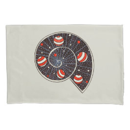 Funda De Cojín Caracol de la galaxia espiral con los planetas de