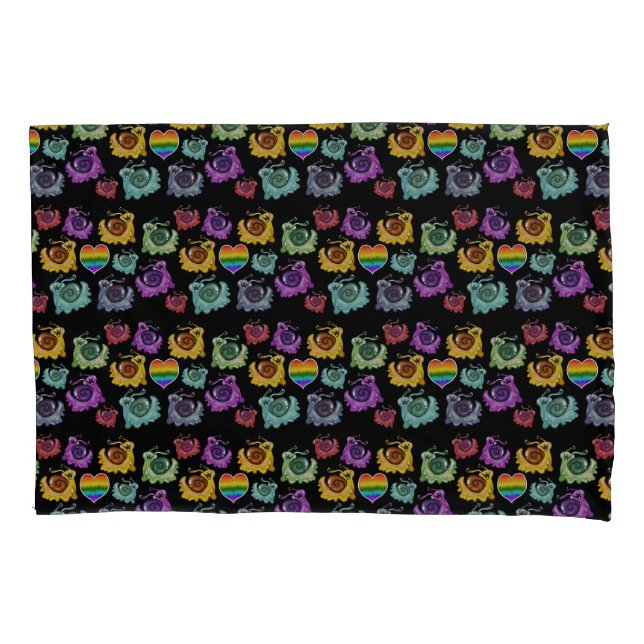 Funda De Cojín Caracoles arcoiris (Anverso)