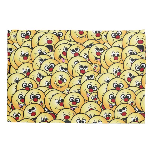Funda De Cojín Caras divertidas de Grumpeys fijadas (Reverso)