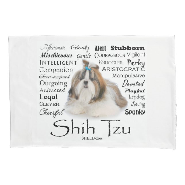 Funda De Cojín Carcasa de almohada Shih Tzu Traes (Anverso)
