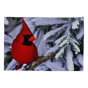 Funda De Cojín Cardenal rojo invernal