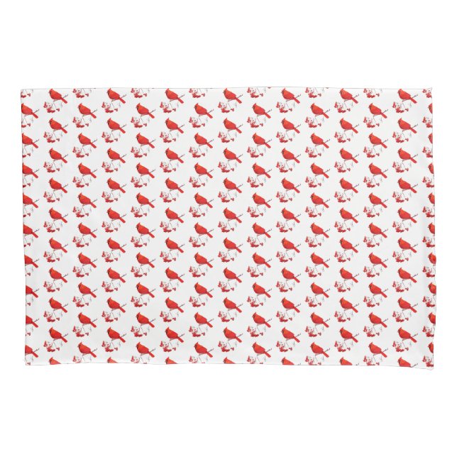 Funda De Cojín Cardenal Rojo-Pillowcase de vacaciones (Anverso)