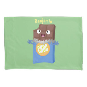 Funda De Cojín Caricatura de dibujos animados de un dulce chocola