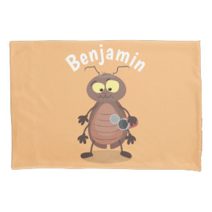 Funda De Cojín Caricatura divertida de una cucaracha linda