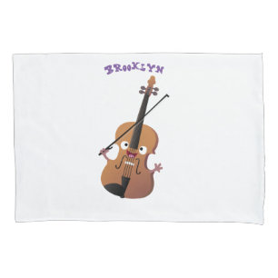 Funda De Cojín Caricatura musical divertida en violín