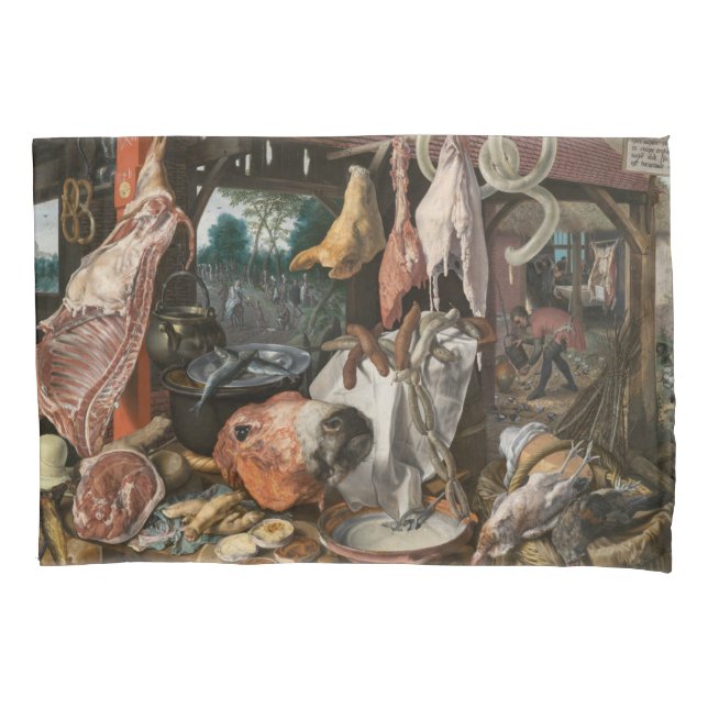 Funda De Cojín Carnicero (por Pieter Aertsen) (Anverso-izquierdo)