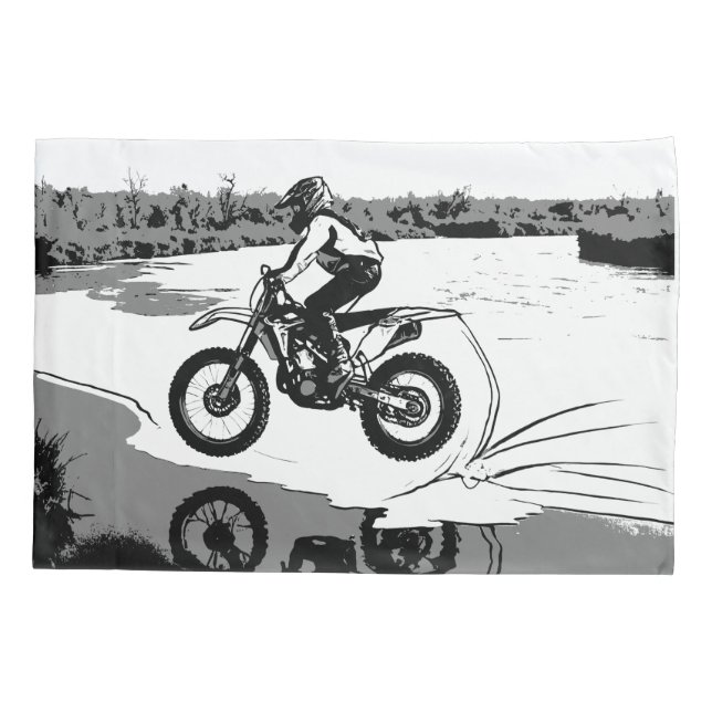 Funda De Cojín Carreras a través del agua - Motocross Rider (Reverso)