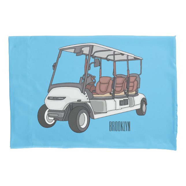 Funda De Cojín Carro de golf / ilustracion personalizado de coche (Anverso)