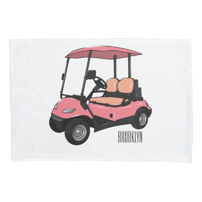 Funda De Cojín Carro de golf / ilustracion personalizado de coche (Anverso)