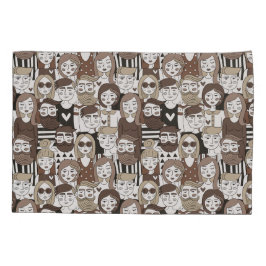 Funda De Cojín Casas de almohada del patrón de hipster
