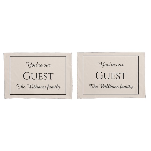 Funda De Cojín Casas de almohada monogramadas para invitados (Anverso - Set)