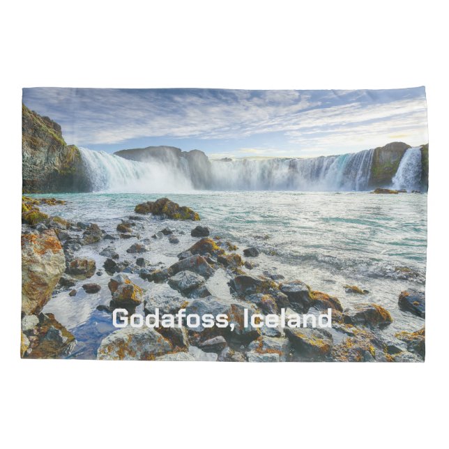 Funda De Cojín Cascadas Godafoss, Islandia (Reverso)