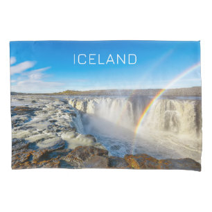 Funda De Cojín Cascadas Selfossar y Kolufossar, Islandia