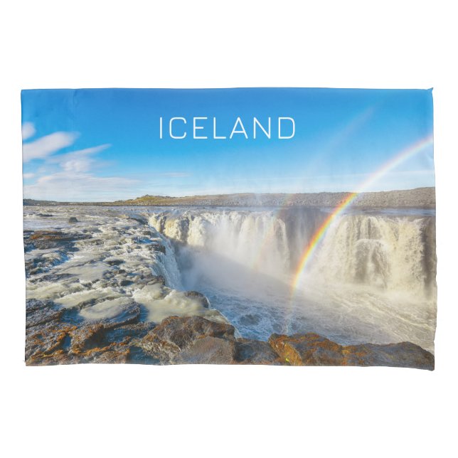 Funda De Cojín Cascadas Selfossar y Kolufossar, Islandia (Anverso)