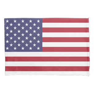 Funda De Cojín Caseta de almohada única patriótica con bandera de