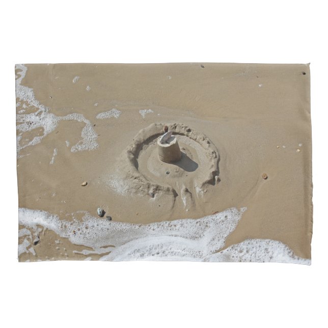 Funda De Cojín Castillo de arena y cáscaras (Anverso)