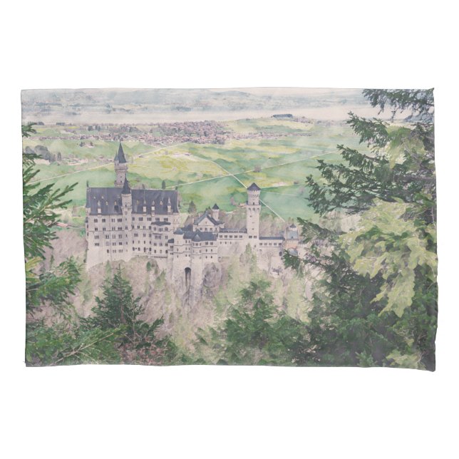 Funda De Cojín Castillo Retro Neuschwanstein en Alemania (Anverso)