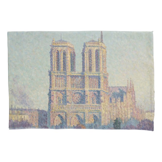 Funda De Cojín Catedral de Notre Dame de París Pintura clásica de (Anverso)