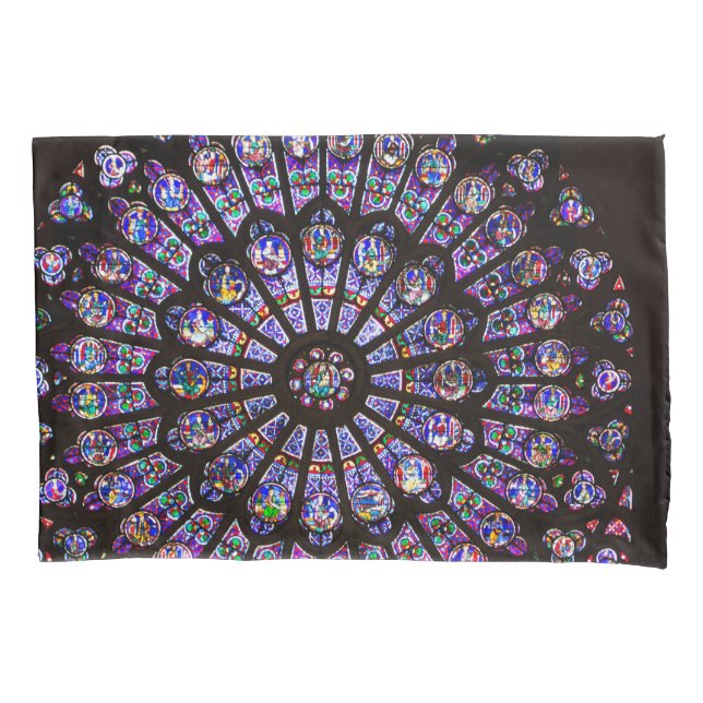 Funda De Cojín Catedral de Notre Dame Ventana Rosa de París (Anverso)