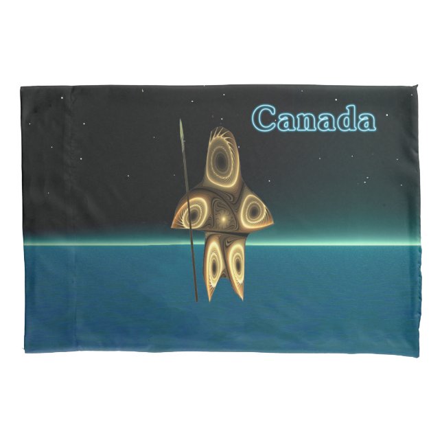 Funda De Cojín Cazador inuit fractal (Anverso)