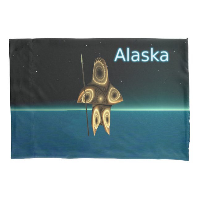 Funda De Cojín Cazador inuit fractal (Anverso)