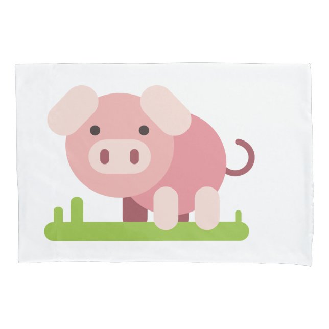 Funda De Cojín Cerdito Rosa Alegre (Anverso)