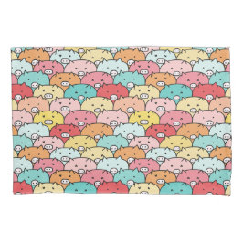 Funda De Cojín Cerdos Coloridos Funny Y Patrón Cuto