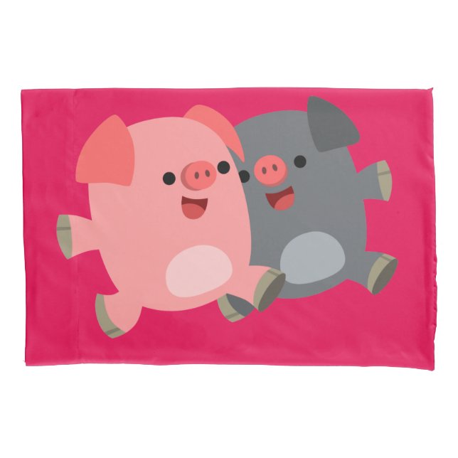 Funda De Cojín Cerdos de Personalizado blanco y negro (Anverso)