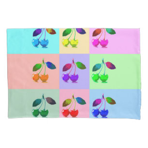 Funda De Cojín Cerezas coloridas vívidas - Arte pop
